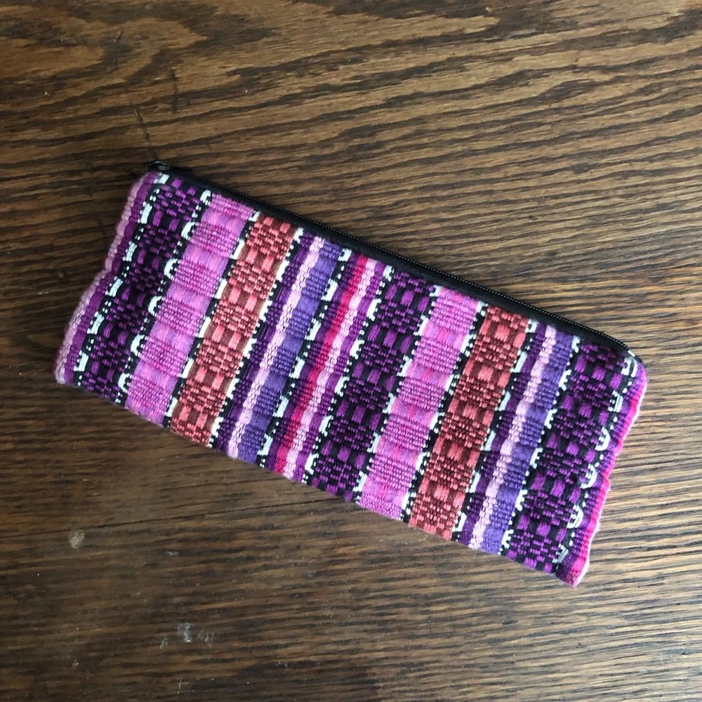 Bohemian Woven Fabric Coin Purse Mini Makeup Pouch Pencil Case